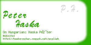 peter haska business card